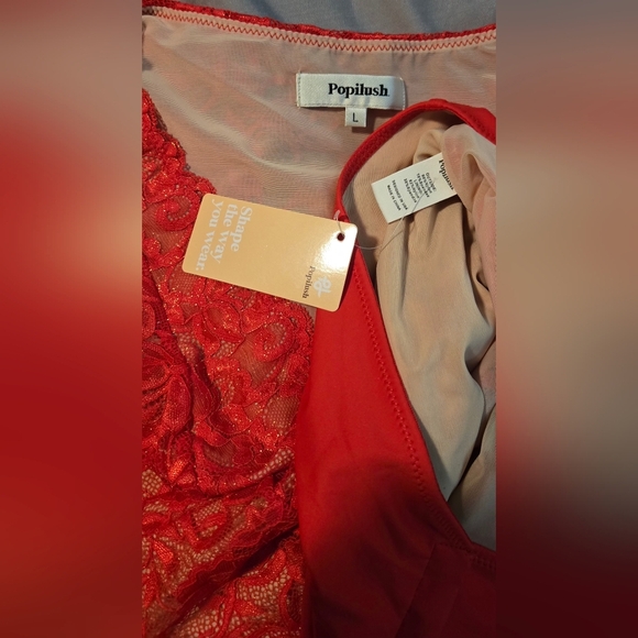 Popilush V-neck Sleeveless Sculpting Lace Bodysuit #510 - Picture 4 of 12